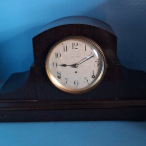 Antique Seth Thomas 8 Day Time & Strike Mantle Clock Dark Walnut Early 1900s